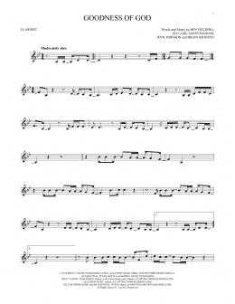 page one of Goodness Of God (Clarinet Solo)