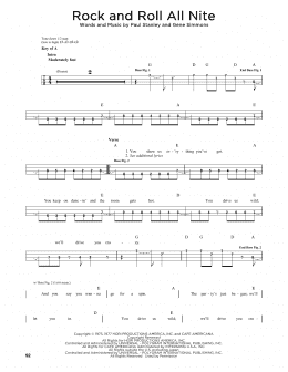 page one of Rock And Roll All Nite (Easy Bass Tab)