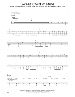 page one of Sweet Child O' Mine (Easy Bass Tab)