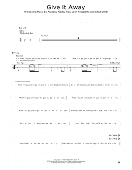 page one of Give It Away (Easy Bass Tab)