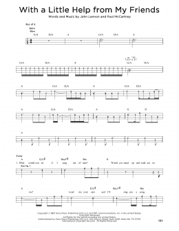 page one of With A Little Help From My Friends (Easy Bass Tab)