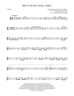 page one of Because He Lives, Amen (Clarinet Solo)