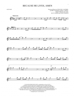 page one of Because He Lives, Amen (Alto Sax Solo)