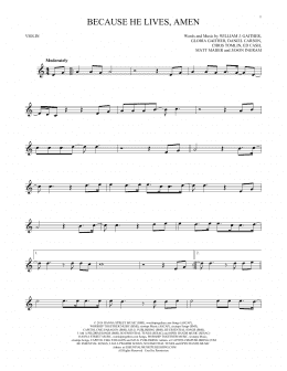 page one of Because He Lives, Amen (Violin Solo)