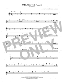 page one of O Praise The Name (Anastasis) (Flute Solo)