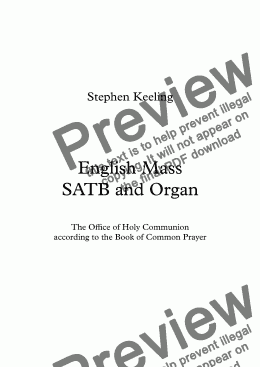 page one of English Mass (Communion Service) - SATB and Organ