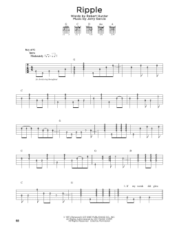 page one of Ripple (Guitar Cheat Sheet)