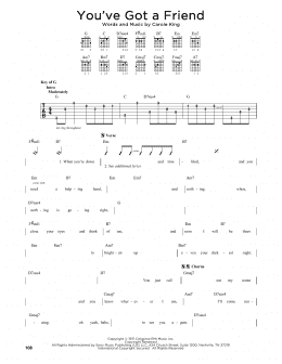 page one of You've Got A Friend (Guitar Cheat Sheet)