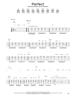 page one of Perfect (Guitar Cheat Sheet)