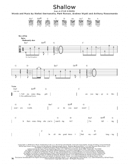 page one of Shallow (from A Star Is Born) (Guitar Cheat Sheet)