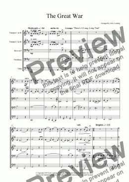 page one of The Great War (Brass Quintet) + mp3