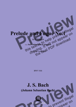 page one of J. S. Bach-Prelude and Fugue No.1,for Violin and Piano