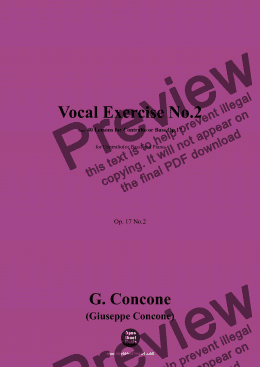 page one of G. Concone-Vocal Exercise No.2,for Contralto(or Bass) and Piano