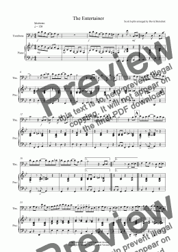 page one of The Entertainer for Trombone and Piano