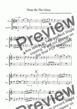 page one of Thine Be The Glory for Flute and Bassoon Duet