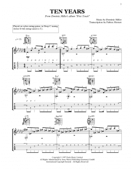 page one of Ten Years (Solo Guitar)