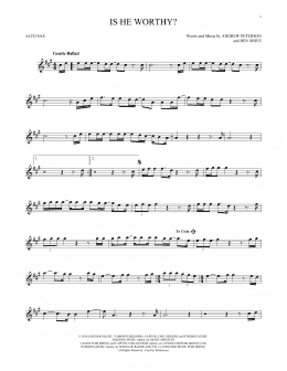 page one of Is He Worthy? (Alto Sax Solo)