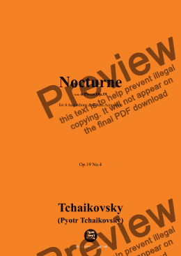 page one of Tchaikovsky-Nocturne,Op.19 No.4,for 4 Accordions and Bass Accordion