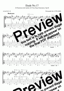 page one of Etude No.17, Op.35 (F. Sor) (Guitar Solo TAB)