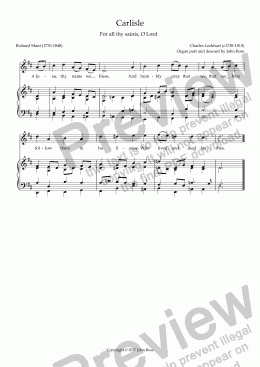 page one of Carlisle (For all thy saints, O Lord) - Reharmonization with descant