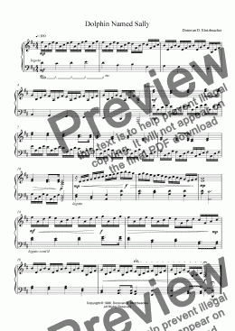 page one of Piano Solo: Dolphin Named Sally