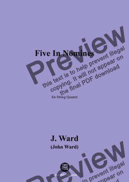 page one of J. Ward-Five In Nomines,for String Quartet