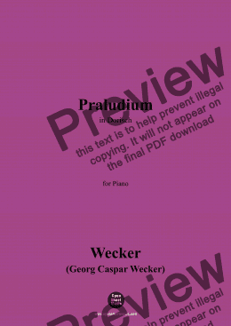 page one of Wecker-Praludium,in Dorisch,for Piano