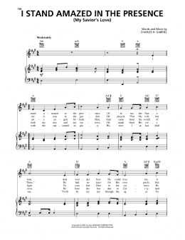 page one of I Stand Amazed In The Presence (My Savior's Love) (Piano, Vocal & Guitar Chords (Right-Hand Melody))