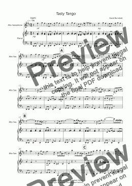 page one of Tasty Tango for Alto Saxophone and Piano