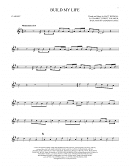 page one of Build My Life (Clarinet Solo)