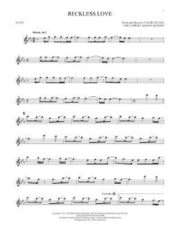 page one of Reckless Love (Flute Solo)