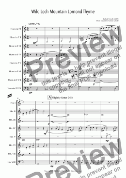 page one of Wild Loch Mountain Lomond Thyme  (Horn Octet)