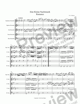 page one of Mozart Eine Kleine Nachtmusik 2 Romance