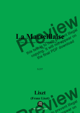 page one of Liszt-La Marseillaise,for Piano