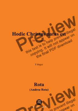 page one of Rota-Hodie Christus natus est,in F Major,for A cappella