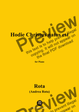 page one of Rota-Hodie Christus natus est,for Piano