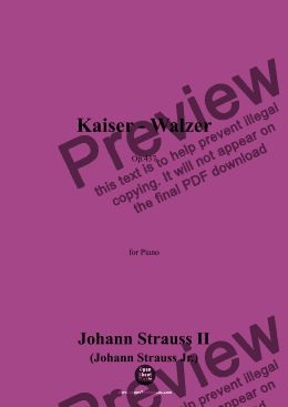 page one of Johann Strauss II-Kaiser-Walzer,Op.437,for Piano