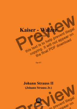 page one of Johann Strauss II-Kaiser-Walzer,Op.437,for String Quartet