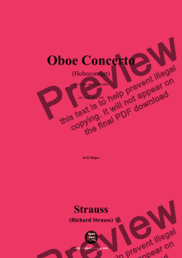 page one of Richard Strauss-Oboe Concerto,for Oboe and Orchestra