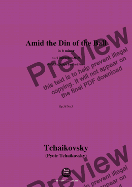 page one of Tchaikovsky-Amid the Din of the Ball,for Violin,Double Bass and Piano