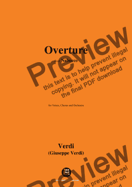 page one of Verdi-Overture,from 'Nabucco',for Voices,Chorus and Orchestra