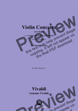 page one of Vivaldi-Violin Concerto,for Violin and Piano