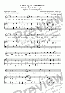 page one of Christ lag in Todesbanden (Christ Jesus lay in death's strong bands) - Hymnal 1982 no.185 - Descant