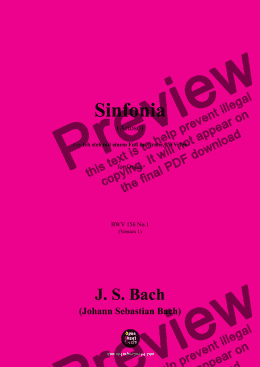 page one of J. S. Bach-Sinfonia(Arioso),BWV 156 No.1,Version 1,for Organ