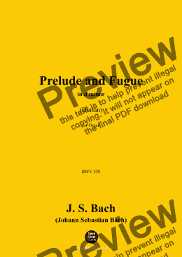 page one of J. S. Bach-Prelude and Fugue,BWV 538,for Organ