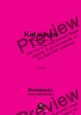 page one of Bortniansky-Kol slaven(Ich bete an die Macht der Liebe),for Mixed Chorus