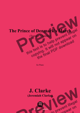 page one of J. Clarke-The Prince of Denmark's March(Trumpet Voluntary),for Piano