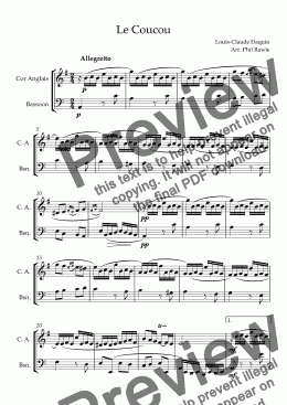 page one of Le Coucou - Cor Anglais and Bassoon duet