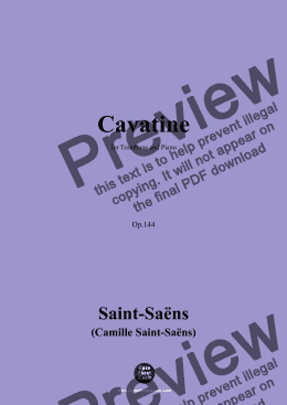 page one of Saint-Saëns-Cavatine,Op.144,for Trombone and Piano