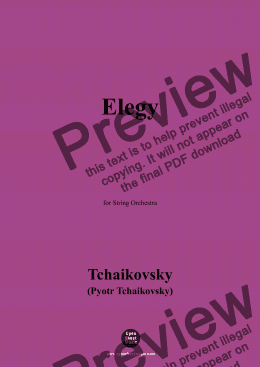 page one of Tchaikovsky-Elegy,for String Orchestra